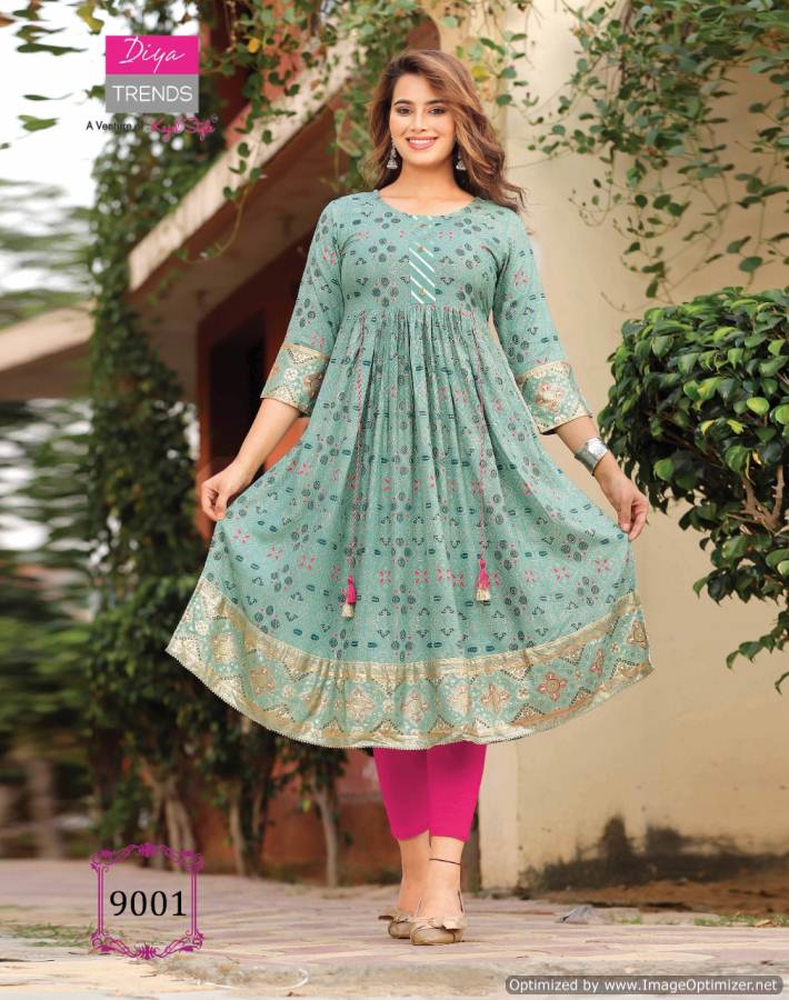 Ethnicity 9 Fancy Ethnic Wear Rayon Designer Kurti Collection